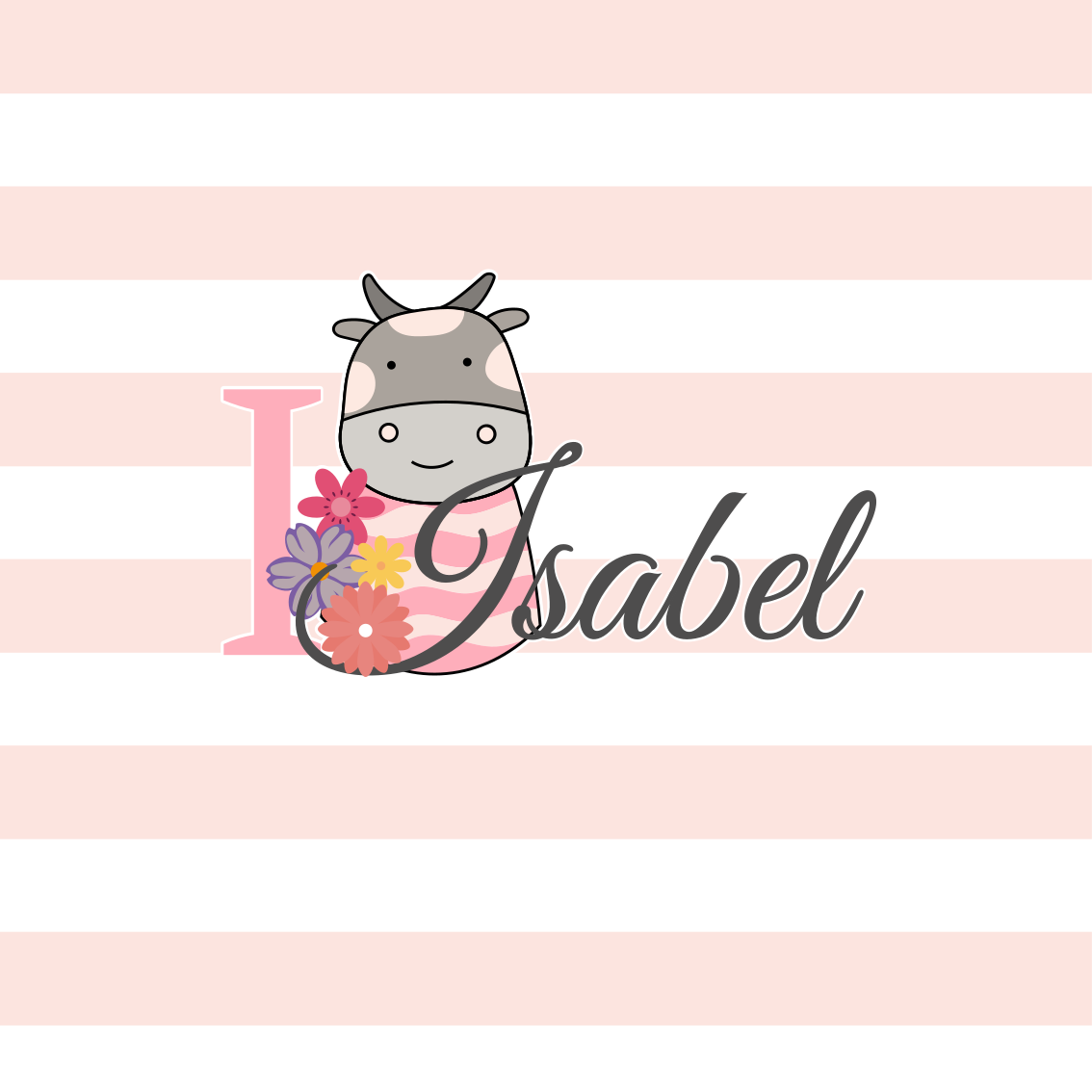 Özelleştirilebilir afiş sevimli İnek tasarımı - TenStickers