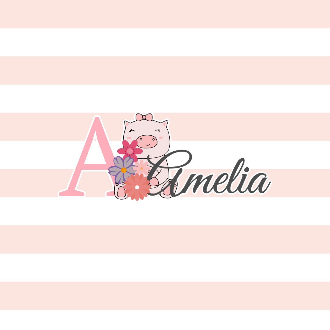 Özelleştirilebilir afiş sevimli domuzcuk - TenStickers