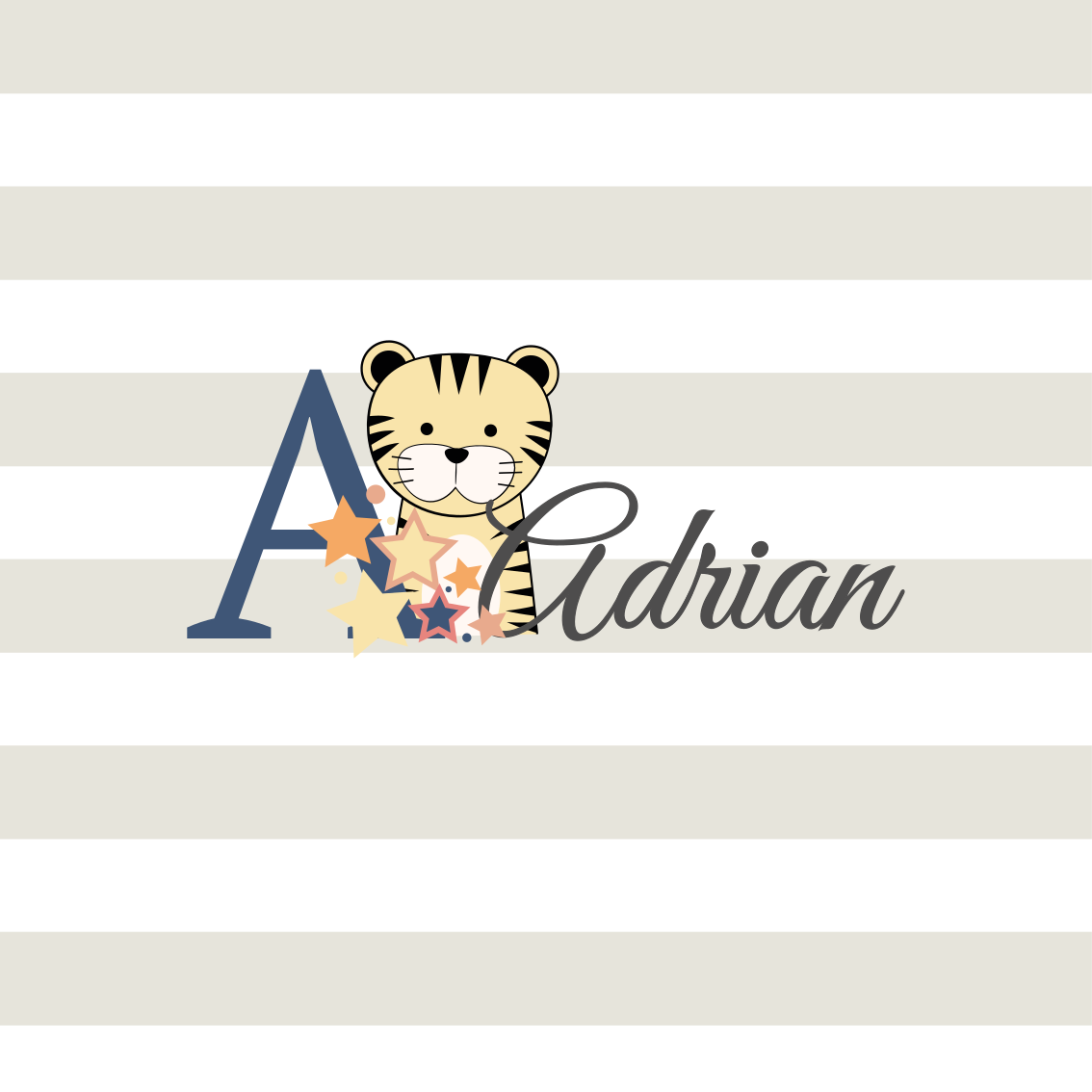Özelleştirilebilir afiş adrian tiger karakteri - TenStickers