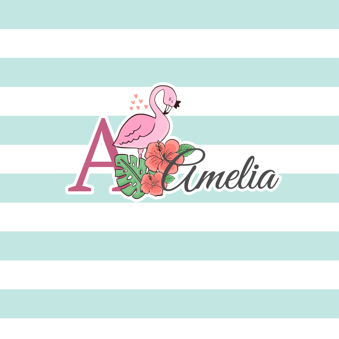 Özelleştirilebilir afiş - kişiselleştirilmiş flamingo detayı - TenStickers