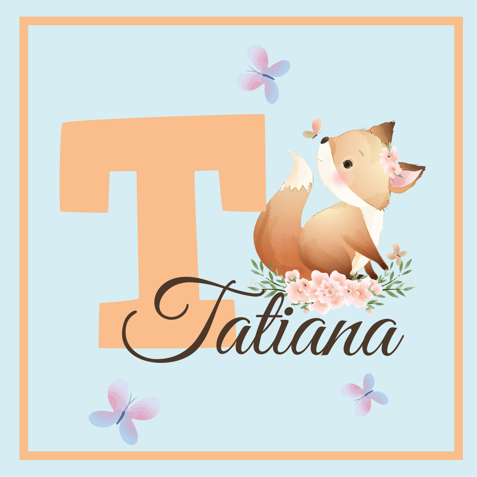 Özelleştirilebilir afiş - t dostane tilki - TenStickers