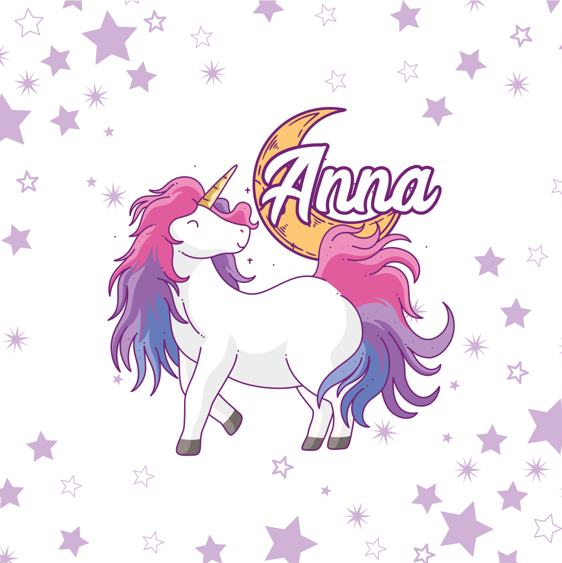 Özelleştirilebilir afiş unicorn ve yıldızlar - TenStickers