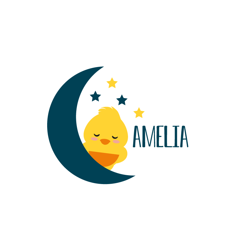 Özelleştirilebilir afiş uykuya dalma tüyü ay - TenStickers