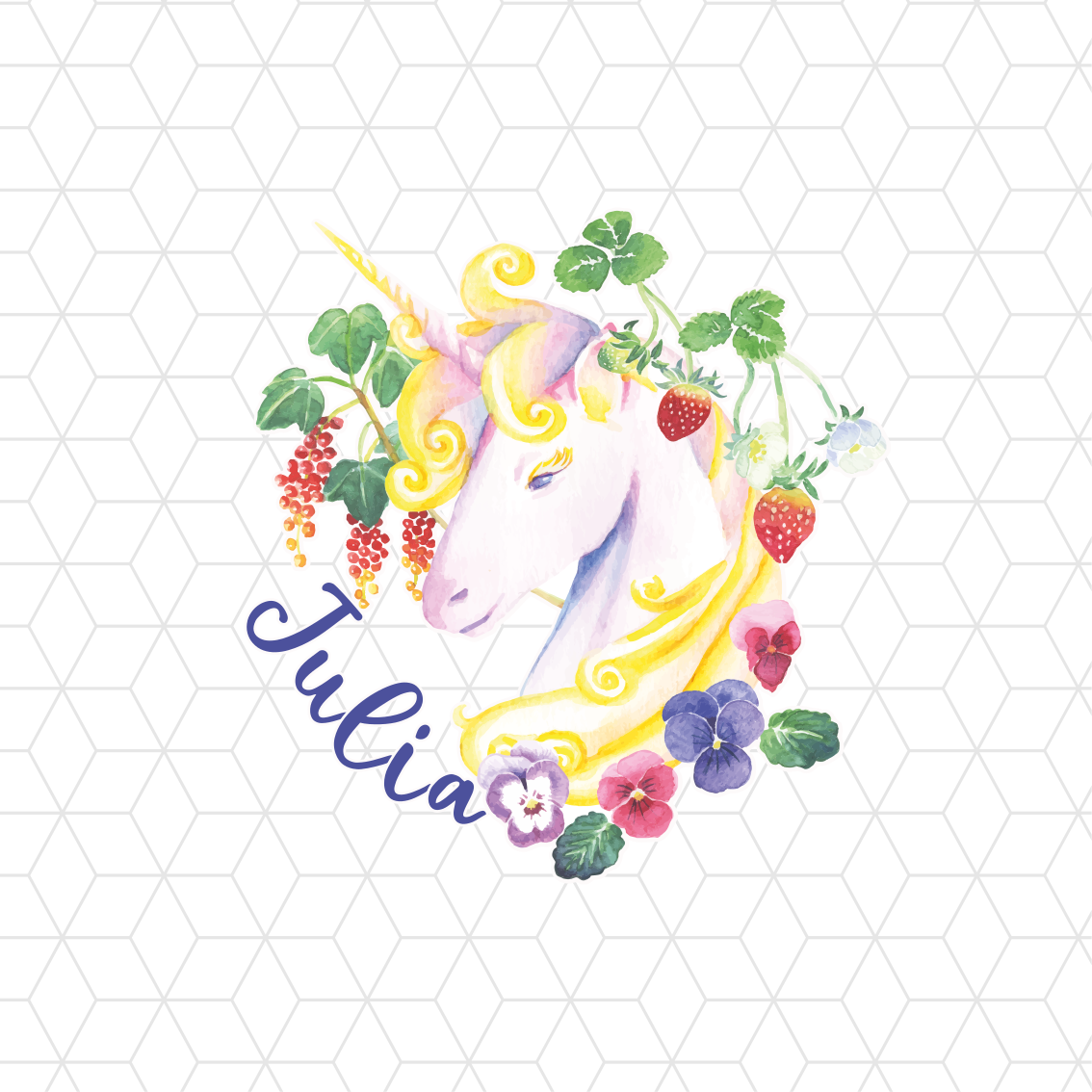 Özelleştirilebilir afiş unicorn Çiçek düzeni - TenStickers