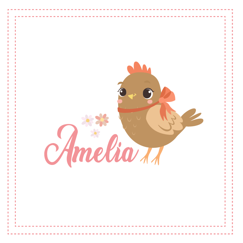 Özelleştirilebilir afiş sevimli kuş karakteri - TenStickers