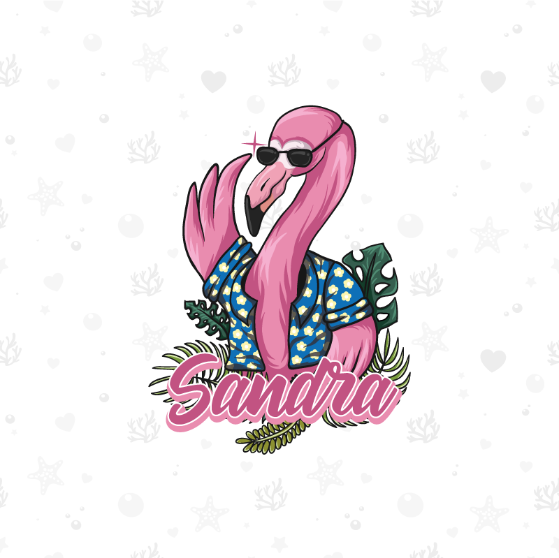 Özelleştirilebilir afiş flamingo tarzı - TenStickers