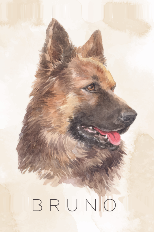 Özelleştirilebilir afiş alman Çoban köpeği portresi - TenStickers