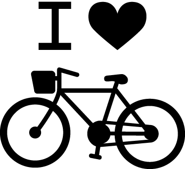 Bisiklet afiş i love bisiklet dekoratif vinil - TenStickers