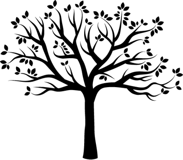 Ağaçlar afiş sonbahar ağaç silueti dekoratif vinil - TenStickers