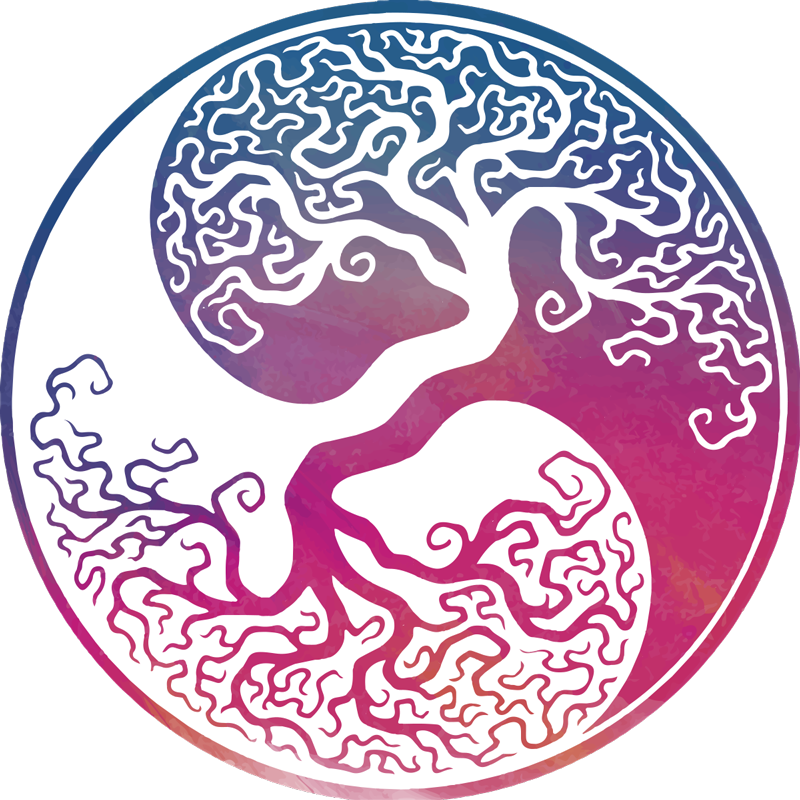 Ağaçlar afiş - yin yang ağaç yaşam duvar çıkartması - TenStickers