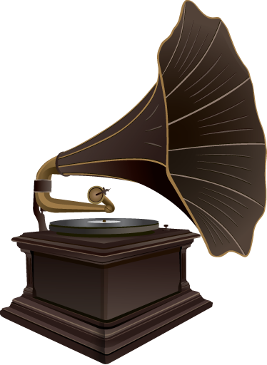 Müzikal afiş antika gramofon dekoratif vinil - TenStickers