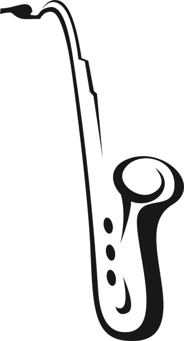 Müzikal afiş saxofon desenli duvar çıkartması - TenStickers