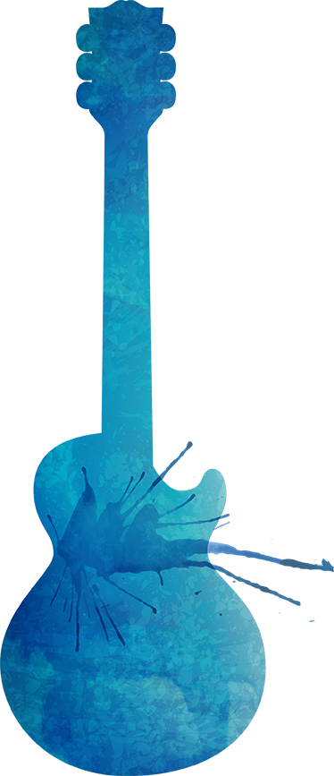 Müzikal afiş dekoratif splatter gitar vinili - TenStickers