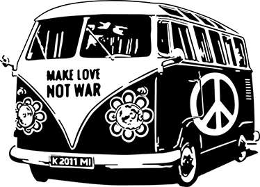 Vintage afiş - hippie van dekoratif vinil - TenStickers