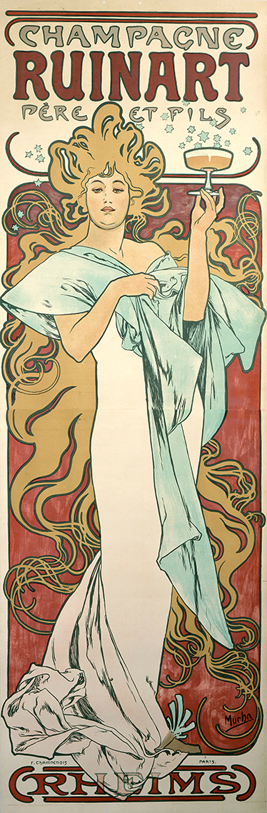 Vintage afiş ruinart şampanya posteri - TenStickers