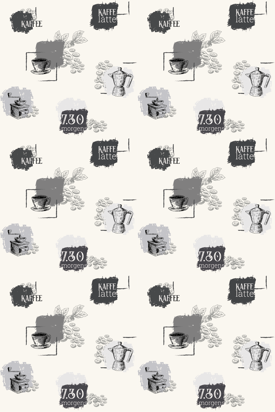Vintage afiş kaffee deseni - TenStickers
