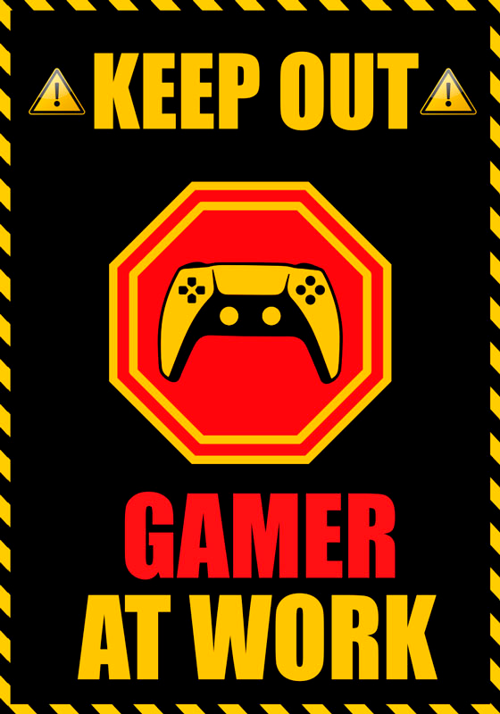 Video oyunu posteri - "gamer" çalışıyor - TenStickers