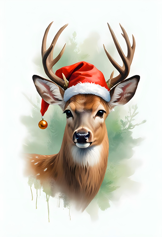 Noel afiş santa ren geyiği - TenStickers