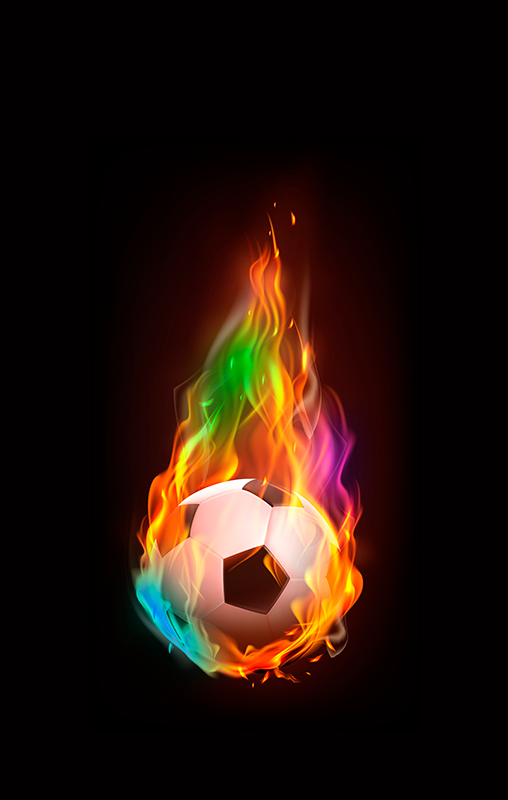 Futbol afişi çok renkli ateş topu - TenStickers