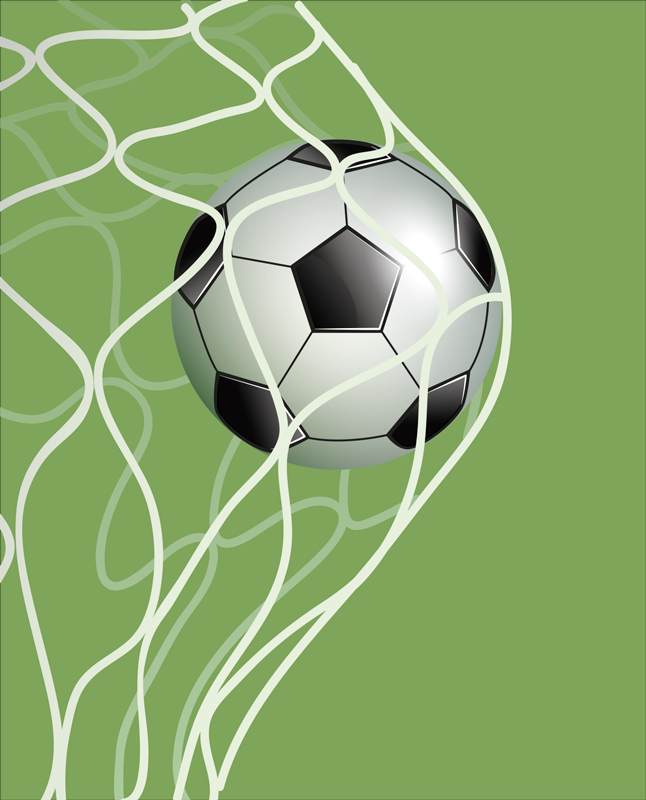 Futbol afişi hareket eden top kalede - TenStickers