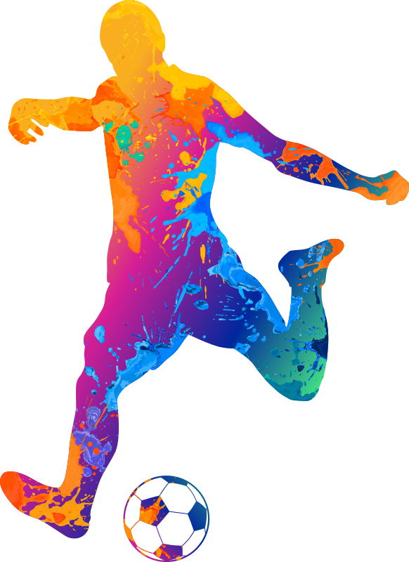 Futbol afişi - boya sıçramalı futbol - TenStickers