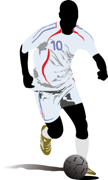 Futbol afiş futbolcu koşarken duvar stickerı - TenStickers