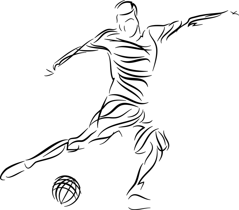 Futbol afiş - soyut futbolcu tasarımı - TenStickers