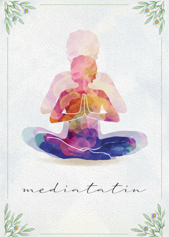 Zen afiş meditasyon silueti - TenStickers