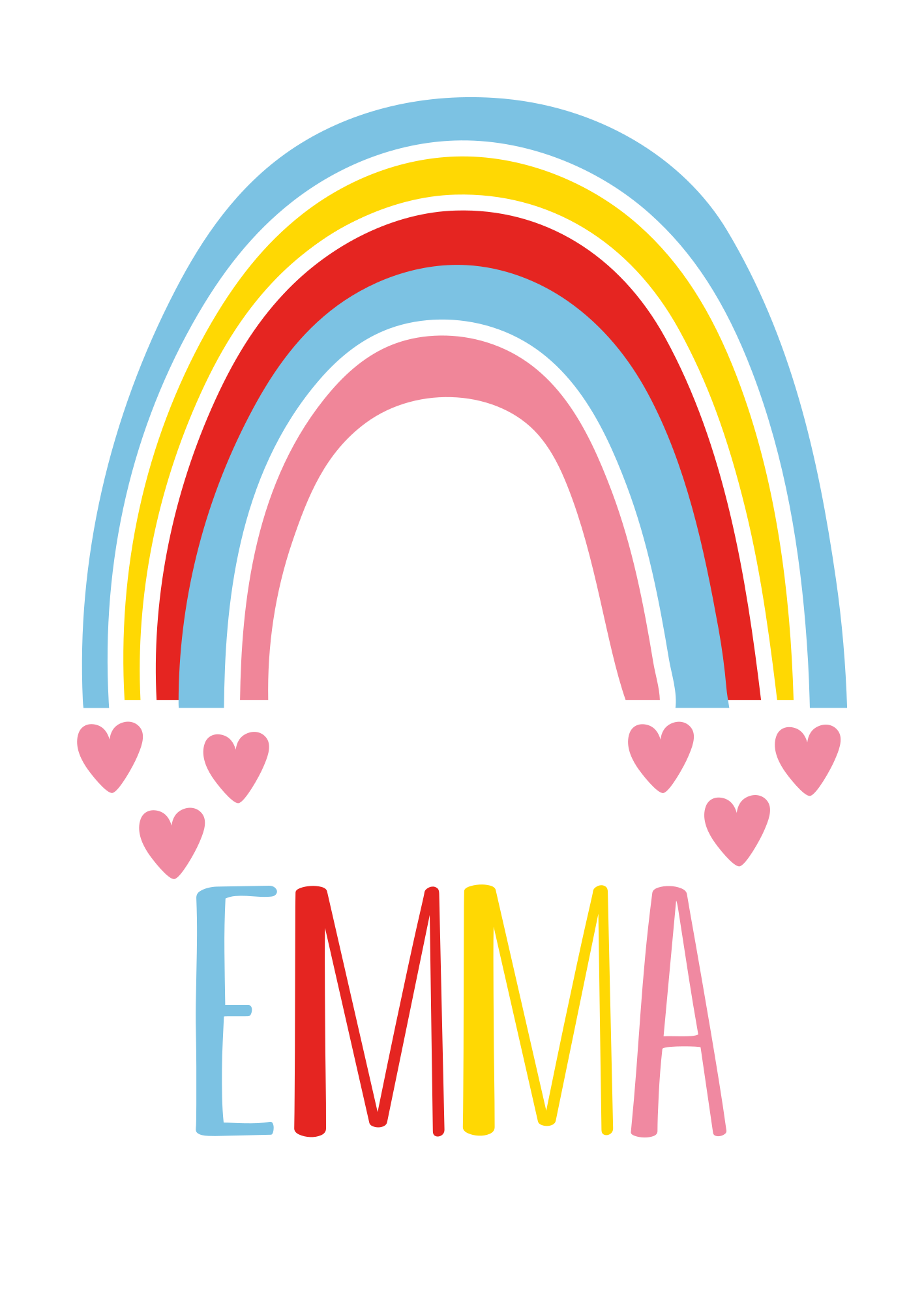 Kişiselleştirilmiş isim posteri ile gökkuşağı - TenStickers