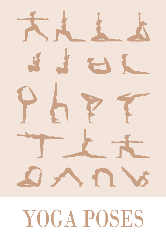 Yoga Pozları spor afiş - TenStickers