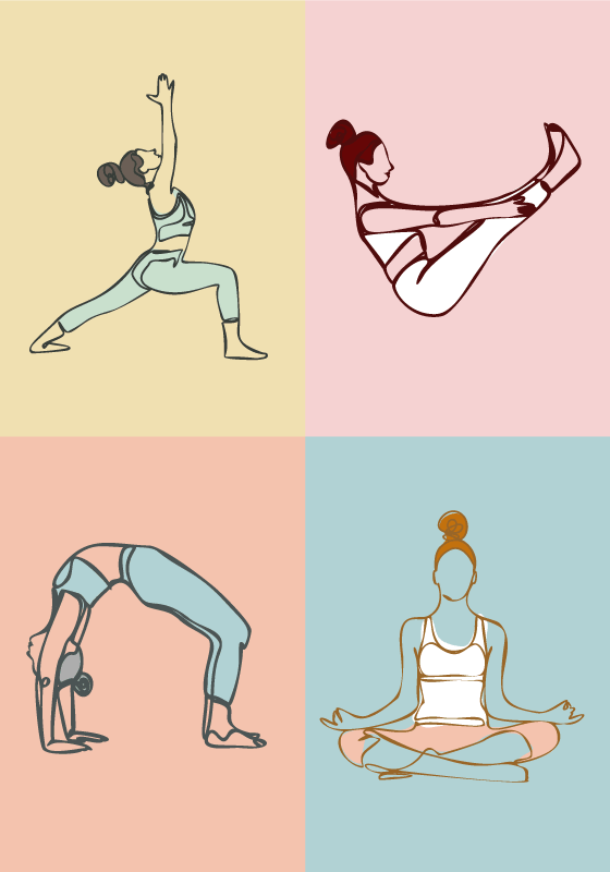 Yoga spor afiş - TenStickers