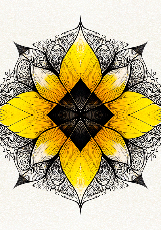 çiçek mandala zen posteri - TenStickers