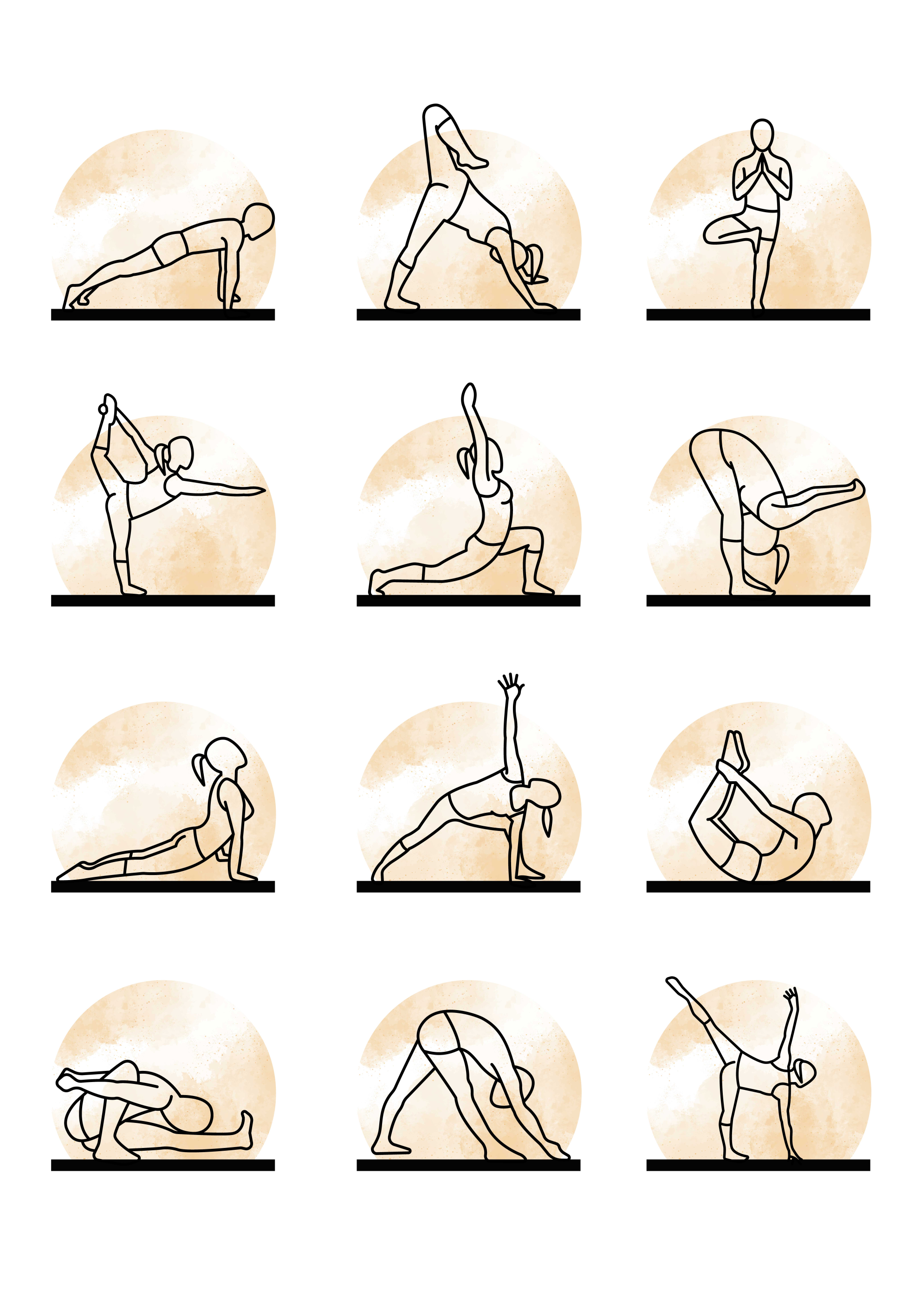 Yoga PozlarıYoga Pozları afiş - TenStickers