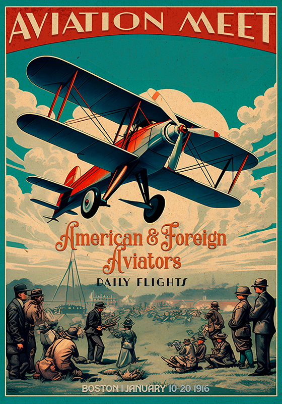 Aviyasyon Buluşması vintage afiş - TenStickers