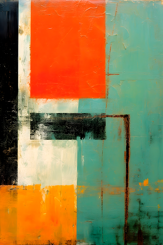 Dışavurumcu dikdörtgenler sanat afiş - TenStickers