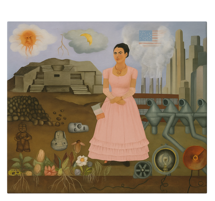 Frida khalo sınırda sanat tablo - TenStickers