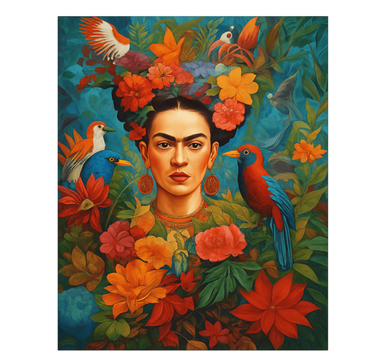 Frida kahlo egzotik kuşlar sanat tablo - TenStickers