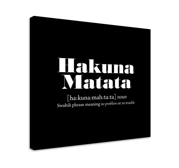 Hakuna matata anlamı alıntı tuval duvar sanatı - TenStickers