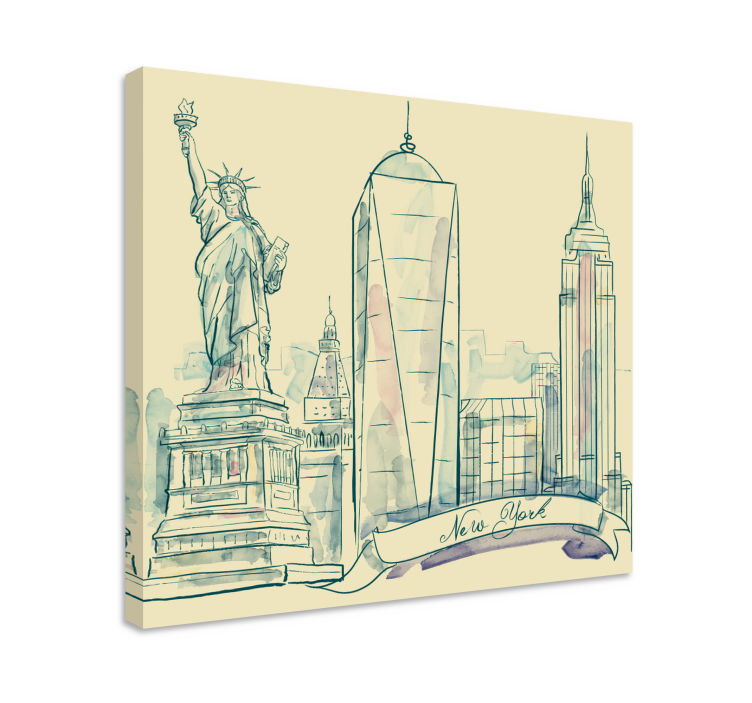 Ciudades new york estatua de la libertad şehri - TenStickers
