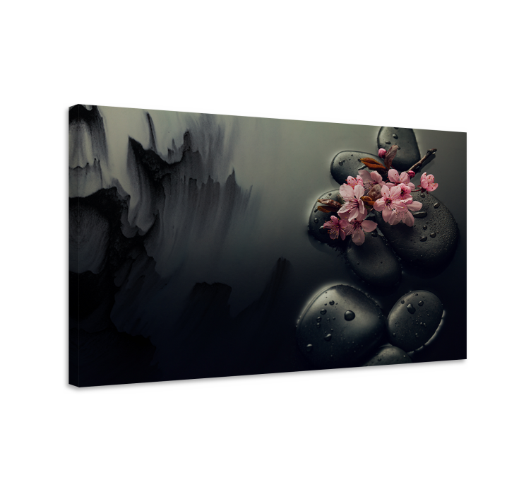 Elegantes flores piedras zen zarif tuval - TenStickers