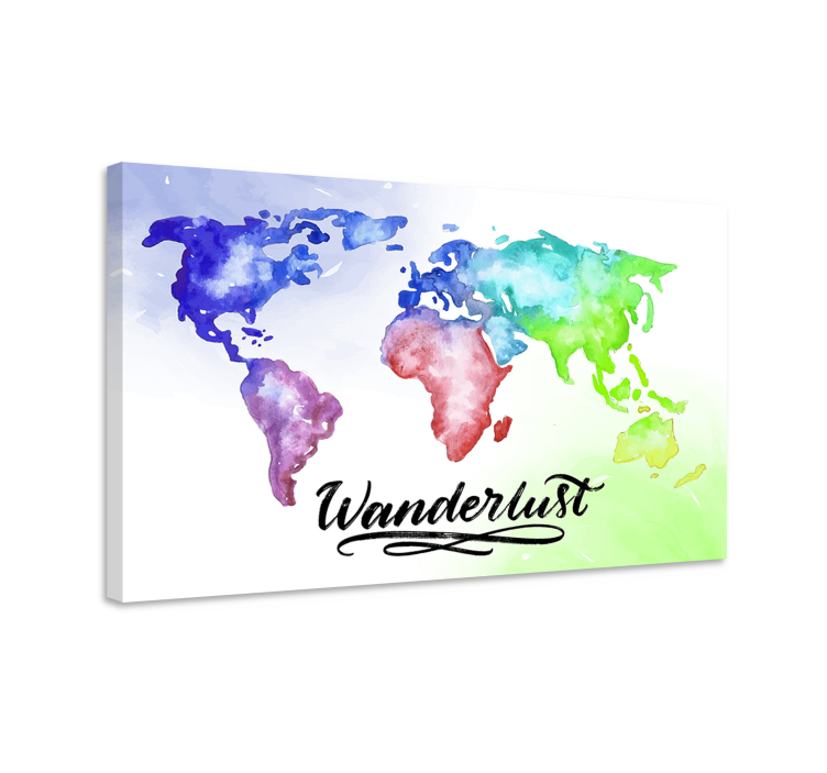 Wanderlust ana yatak odası için tuval duvar sanatı - TenStickers