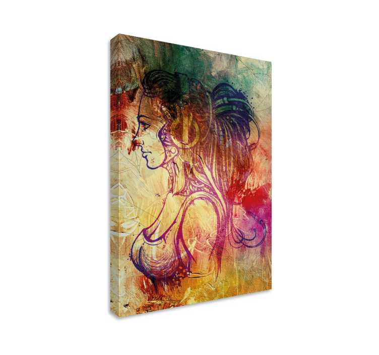 İnsanlar ve karakterler kanvas tablo - zarif profil silueti - TenStickers