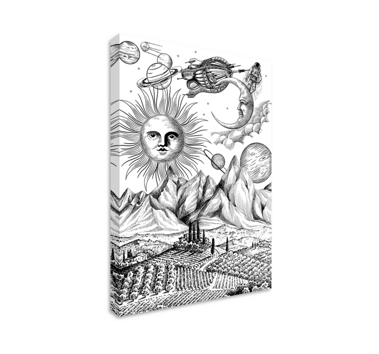 Harika evren kolajı tuval sanat baskıları - TenStickers