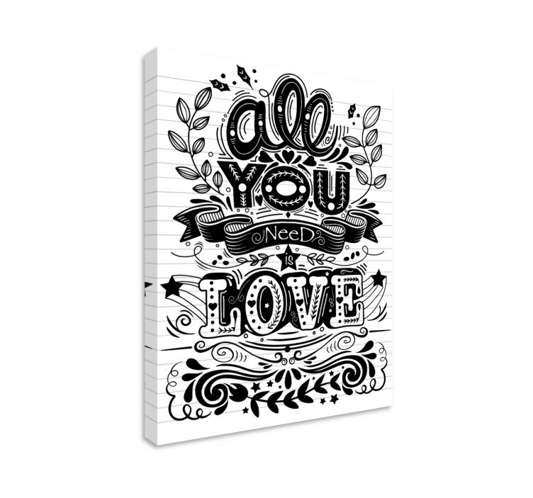Aşk ifadesi motivasyonel tuval sanatı - TenStickers