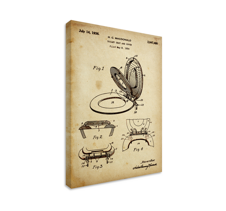 Vintage banyo tuval sanatı - TenStickers