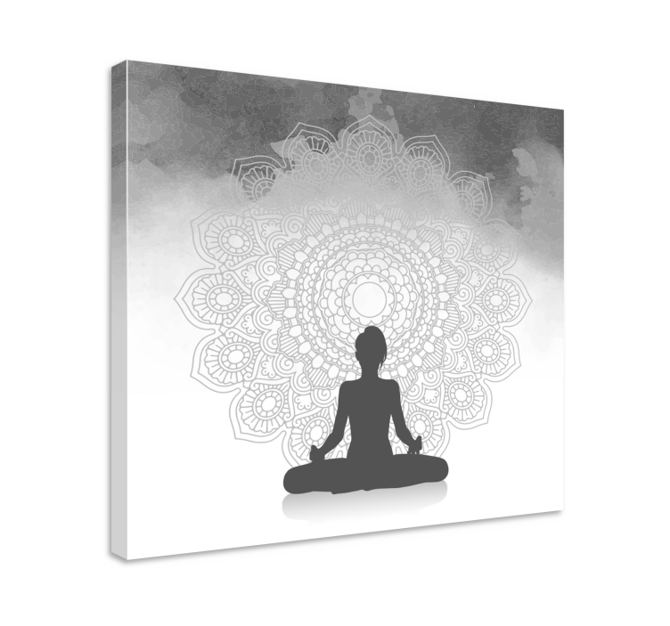 Siluet meditasyon mandala tuval sanatı - TenStickers