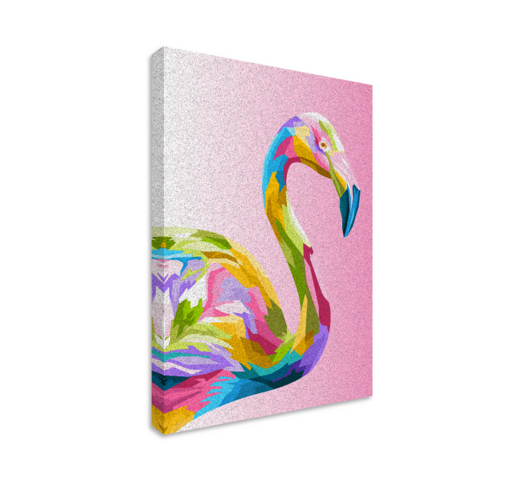 Flamingo sanat tüy tuval duvar sanatı - TenStickers
