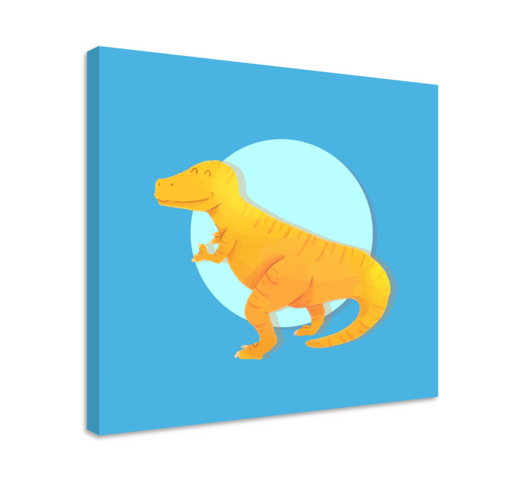 Dinozor kanvas tablo neşeli t-rex - TenStickers
