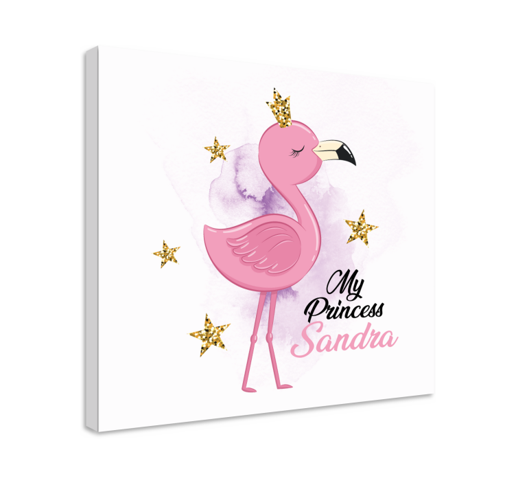Adı tuval ile şirin flamingo prenses - TenStickers