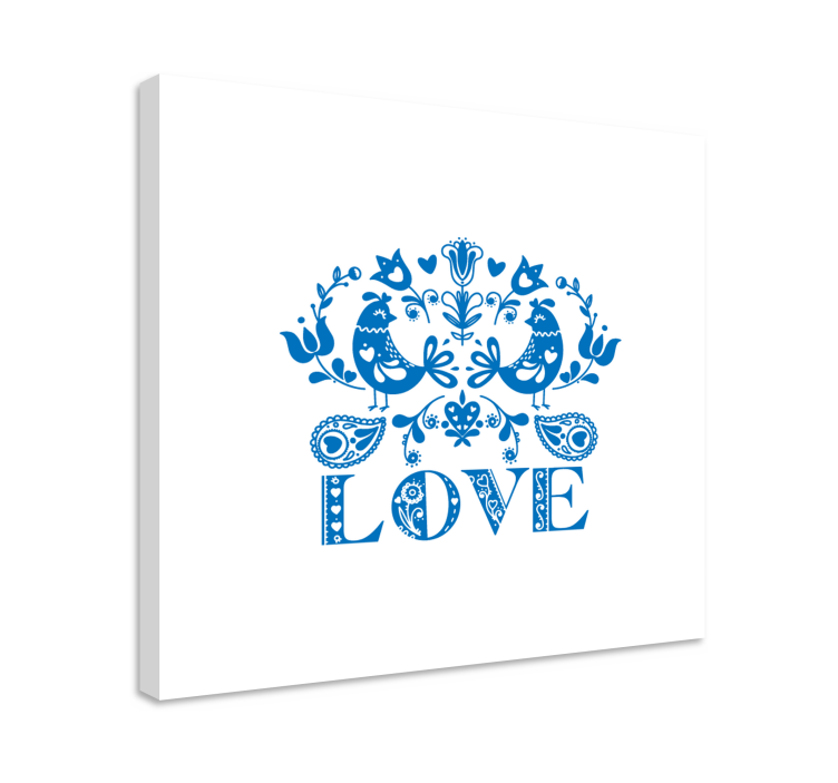 Ağaçlar kanvas tablo - kuşlar ve Çiçek deseni - TenStickers